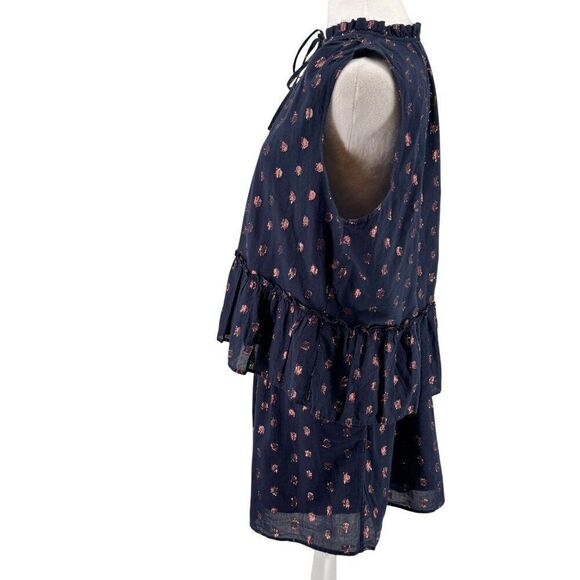 J. Crew 2-Piece Set Navy & Rose Gold Metallic Polka Dot Skirt & Top Sz M EUC - Picture 8 of 15